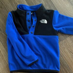 The North Face Kids Blue and Black Snap Fleece